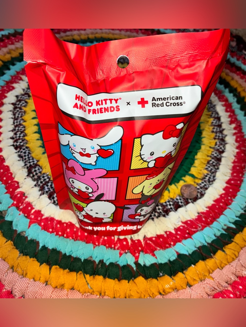American Red Cross X Hello Kitty Plush Clip Blind Surprise Sticker Pack Unopened